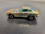 Vtg 1976 Hot Wheels Blackwall Gold Datsun Z Whiz Golden Machine Hong Kong Mattel