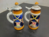 VTG Pymatuning Deer Park Jamestown, PA German beer stein Salt & Pepper shakers