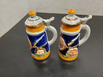 VTG Pymatuning Deer Park Jamestown, PA German beer stein Salt & Pepper shakers