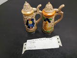 VTG CERAMIC GERMAN BEER STEIN MUG SALT AND PEPPER SHAKERS DECORATIVE FESTIVE