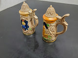 VTG CERAMIC GERMAN BEER STEIN MUG SALT AND PEPPER SHAKERS DECORATIVE FESTIVE