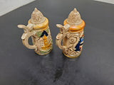 VTG CERAMIC GERMAN BEER STEIN MUG SALT AND PEPPER SHAKERS DECORATIVE FESTIVE