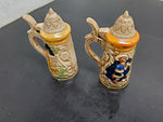 VTG CERAMIC GERMAN BEER STEIN MUG SALT AND PEPPER SHAKERS DECORATIVE FESTIVE