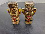 VTG CERAMIC TOTEM POLE SALT AND PEPPER SHAKERS UNIQUE