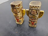 VTG CERAMIC TOTEM POLE SALT AND PEPPER SHAKERS UNIQUE