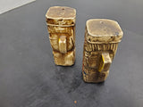 VTG CERAMIC TOTEM POLE SALT AND PEPPER SHAKERS UNIQUE