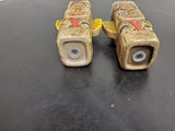 VTG CERAMIC TOTEM POLE SALT AND PEPPER SHAKERS UNIQUE