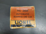 LIONEL ELECTRIC TRAINS 3469 AUTOMATIC DUMPING ORE CAR BOX ONLY NEW YORK CHICAGO