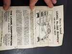 VTG LIONEL ELECTRIC TRAINS NO. 260 ILLUMINATED BUMPER ORIGINAL BOX PACKET INSERT