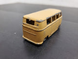 VINTAGE 50'S BUDGIE TOYS TAN VOLKSWAGEN MICRO BUS NO.12 MADE IN ENGLAND