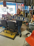 VTG DOUBLE SIDED ORIG PORCELAIN SIGN PERLE CALLAN AGT 48X8 TRAIN STATION RAILROA