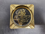VINTAGE GOLDEN TENNESSEE STATE MAP ASHTRAY TIN COLLECTIBLE 1970'S