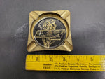 VINTAGE GOLDEN TENNESSEE STATE MAP ASHTRAY TIN COLLECTIBLE 1970'S