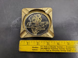 VINTAGE GOLDEN TENNESSEE STATE MAP ASHTRAY TIN COLLECTIBLE 1970'S