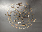 VINTAGE KEYS LOT OF 46 ANTIQUE SKELETON KEYS, BARREL, CABINET, LOCK, STEAMPUNK!