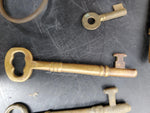 VINTAGE KEYS LOT OF 46 ANTIQUE SKELETON KEYS, BARREL, CABINET, LOCK, STEAMPUNK!