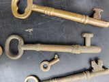 VINTAGE KEYS LOT OF 46 ANTIQUE SKELETON KEYS, BARREL, CABINET, LOCK, STEAMPUNK!