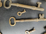 VINTAGE KEYS LOT OF 46 ANTIQUE SKELETON KEYS, BARREL, CABINET, LOCK, STEAMPUNK!