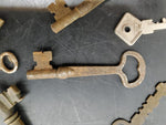 VINTAGE KEYS LOT OF 46 ANTIQUE SKELETON KEYS, BARREL, CABINET, LOCK, STEAMPUNK!