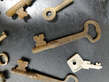 VINTAGE KEYS LOT OF 46 ANTIQUE SKELETON KEYS, BARREL, CABINET, LOCK, STEAMPUNK!
