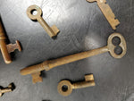 VINTAGE KEYS LOT OF 46 ANTIQUE SKELETON KEYS, BARREL, CABINET, LOCK, STEAMPUNK!