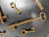 VINTAGE KEYS LOT OF 46 ANTIQUE SKELETON KEYS, BARREL, CABINET, LOCK, STEAMPUNK!