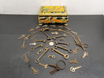 VINTAGE KEYS LOT OF 46 ANTIQUE SKELETON KEYS, BARREL, CABINET, LOCK, STEAMPUNK!
