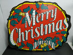 VINTAGE MERRY CHRISTMAS HEAVY CARDBOARD POSTER FOR CHRISTMAS IN JULY!!!