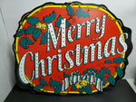 VINTAGE MERRY CHRISTMAS HEAVY CARDBOARD POSTER FOR CHRISTMAS IN JULY!!!