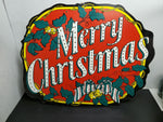 VINTAGE MERRY CHRISTMAS HEAVY CARDBOARD POSTER FOR CHRISTMAS IN JULY!!!