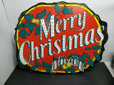 VINTAGE MERRY CHRISTMAS HEAVY CARDBOARD POSTER FOR CHRISTMAS IN JULY!!!