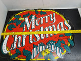 VINTAGE MERRY CHRISTMAS HEAVY CARDBOARD POSTER FOR CHRISTMAS IN JULY!!!