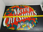 VINTAGE MERRY CHRISTMAS HEAVY CARDBOARD POSTER FOR CHRISTMAS IN JULY!!!