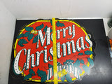 VINTAGE MERRY CHRISTMAS HEAVY CARDBOARD POSTER FOR CHRISTMAS IN JULY!!!