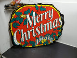 VINTAGE MERRY CHRISTMAS HEAVY CARDBOARD POSTER FOR CHRISTMAS IN JULY!!!