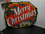VINTAGE MERRY CHRISTMAS HEAVY CARDBOARD POSTER FOR CHRISTMAS IN JULY!!!