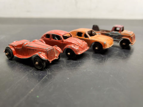 VINTAGE DIECAST TOOTSIE TOY ASSORTMENT LOT FT. MG, PICKUP TRUCK & VW BEETLE