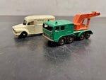 VINTAGE MATCHBOX/LESNEY 8 WHEEL CRANE NO. 30 & LOMAS AMBULANCE NO. 14