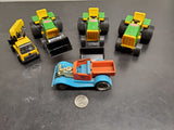 TONKA VTG LOT TOY TRACTOR FRONT LOADERS YELLOW CRANE TRUCK FORD SCORCHER CAR