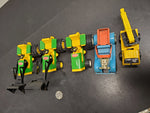 TONKA VTG LOT TOY TRACTOR FRONT LOADERS YELLOW CRANE TRUCK FORD SCORCHER CAR