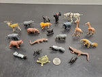 1960s 1970s TOY PLASTIC JUNGLE ANIMALS MADE IN HONG KONG 22 PIECES!!!