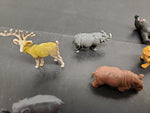 1960s 1970s TOY PLASTIC JUNGLE ANIMALS MADE IN HONG KONG 22 PIECES!!!