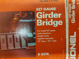 VTG LIONEL 027 GAUGE SCALE GIRDER BRIDGE MODEL#6-2214-ORIGINAL BOX 10"LONG-4.5"W