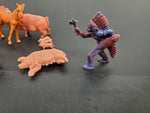 VINTAGE LOT OF 14 WILDLIFE ANIMALS AND 1 HUNTER FIGURINES-CAMEL, HORSE, PIG+MORE