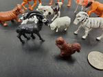VINTAGE LOT OF 14 WILDLIFE ANIMALS AND 1 HUNTER FIGURINES-CAMEL, HORSE, PIG+MORE