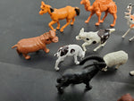 VINTAGE LOT OF 14 WILDLIFE ANIMALS AND 1 HUNTER FIGURINES-CAMEL, HORSE, PIG+MORE