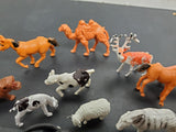VINTAGE LOT OF 14 WILDLIFE ANIMALS AND 1 HUNTER FIGURINES-CAMEL, HORSE, PIG+MORE