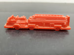 VINTAGE LOT OF 2 PLASTIC MODELS FEATURING YELLOW CADILLAC & RED FIRE TRUCK