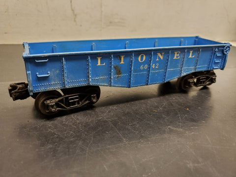 VTG LIONEL BLUE GONDOLA NO. 6042 FREIGHT CAR O SCALE GAUGE-TRAIN
