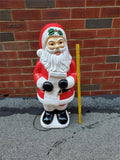 VTG LIGHT UP HARD PLASTIC BLOW MOLD SANTA CLAUS VF CONDITION-XMAS IN JULY-YARD